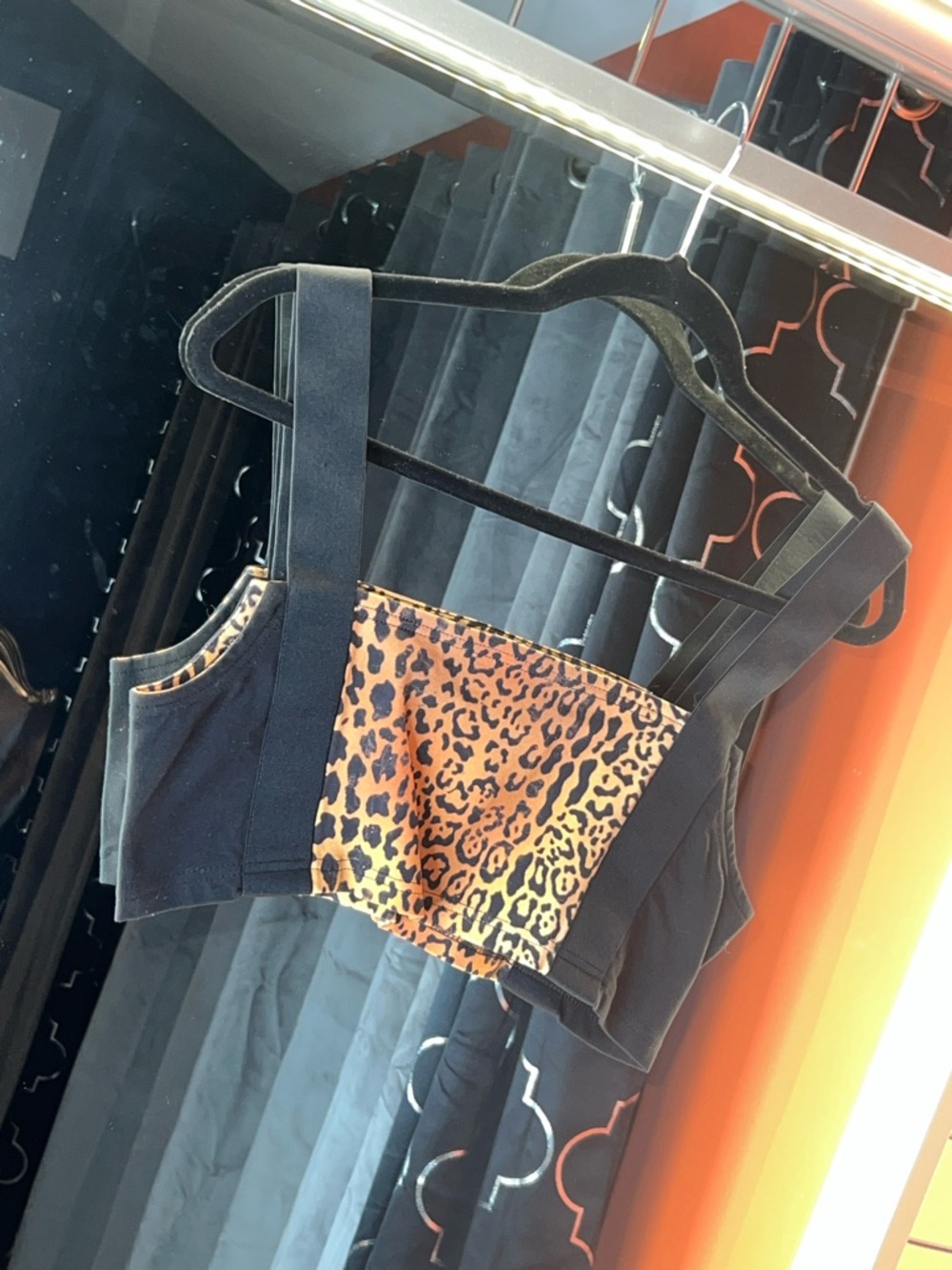 Wild Style: NANA JUDY Leopard Print Paneled Crop Top 🐆
